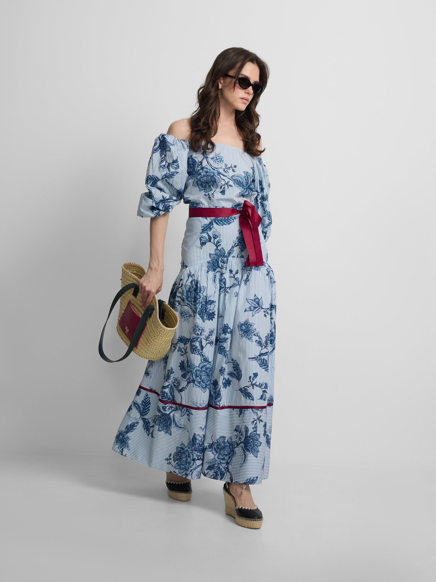 Toile Off-Shoulder Skirt Set