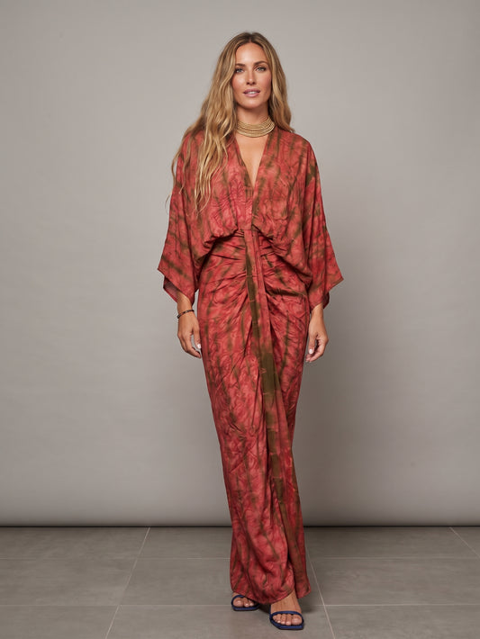 Abito stampato in stile kimono