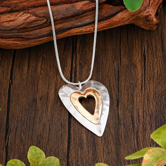 Collana a Cuore in Oro e Argento Everlove